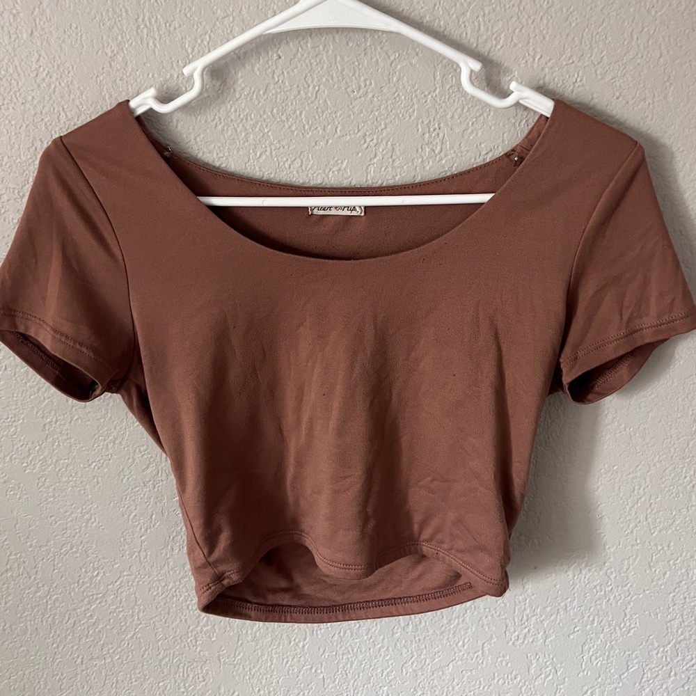 Heart And Hips Brown Crop Top